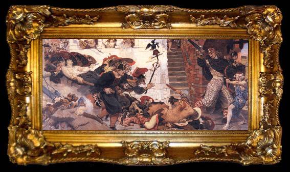 framed  Ford Madox Brown The Expulsion of the Danes from Manchester 910 AD, ta009-2